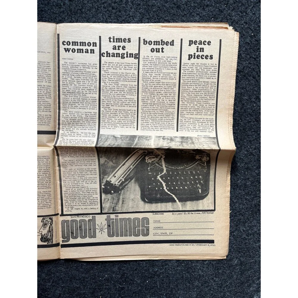 1970s High Times Underground Newspaper, Black Panther Party, Vintage Antique Co